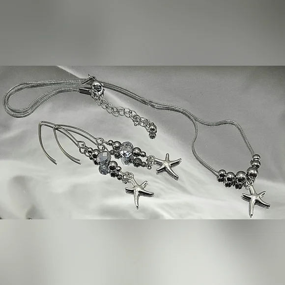 Silver Starfish Jewelry Set - Picture 1 of 12